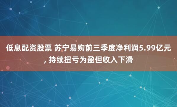 低息配资股票 苏宁易购前三季度净利润5.99亿元, 持续扭亏为盈但收入下滑